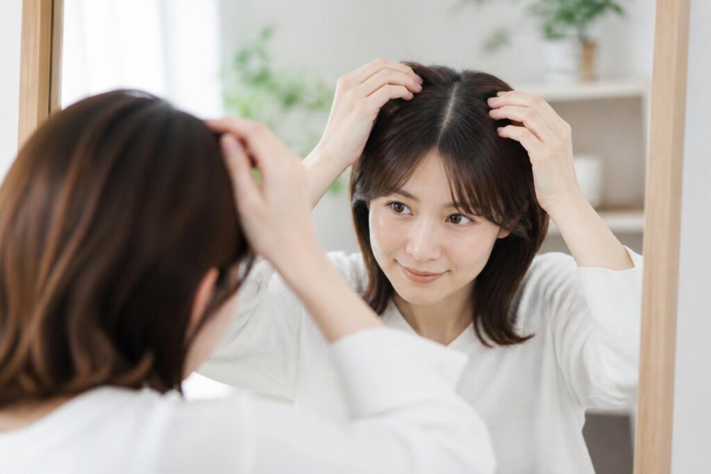 つむじ薄毛が気になる丸顔に似合う髪型は？